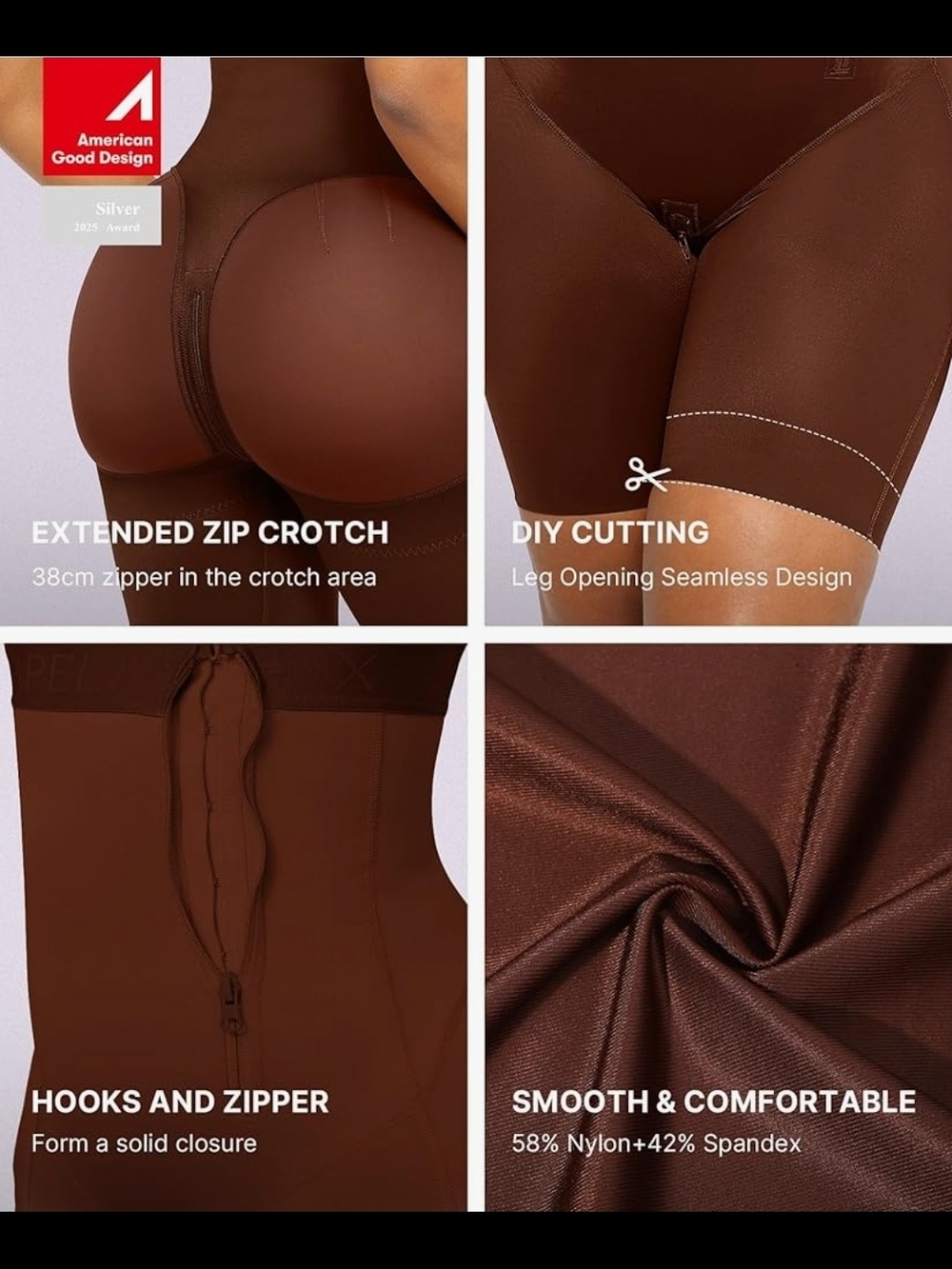 SHAPELLX Shapewear For Women Tummy Control High Waisted Body Shaper Shorts Butt - Picture 4 of 6